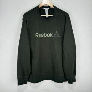 Reebok Crewneck Sweatshirt Sweater 2XL Green Gray Graphic Logo Cotton Blend Crew